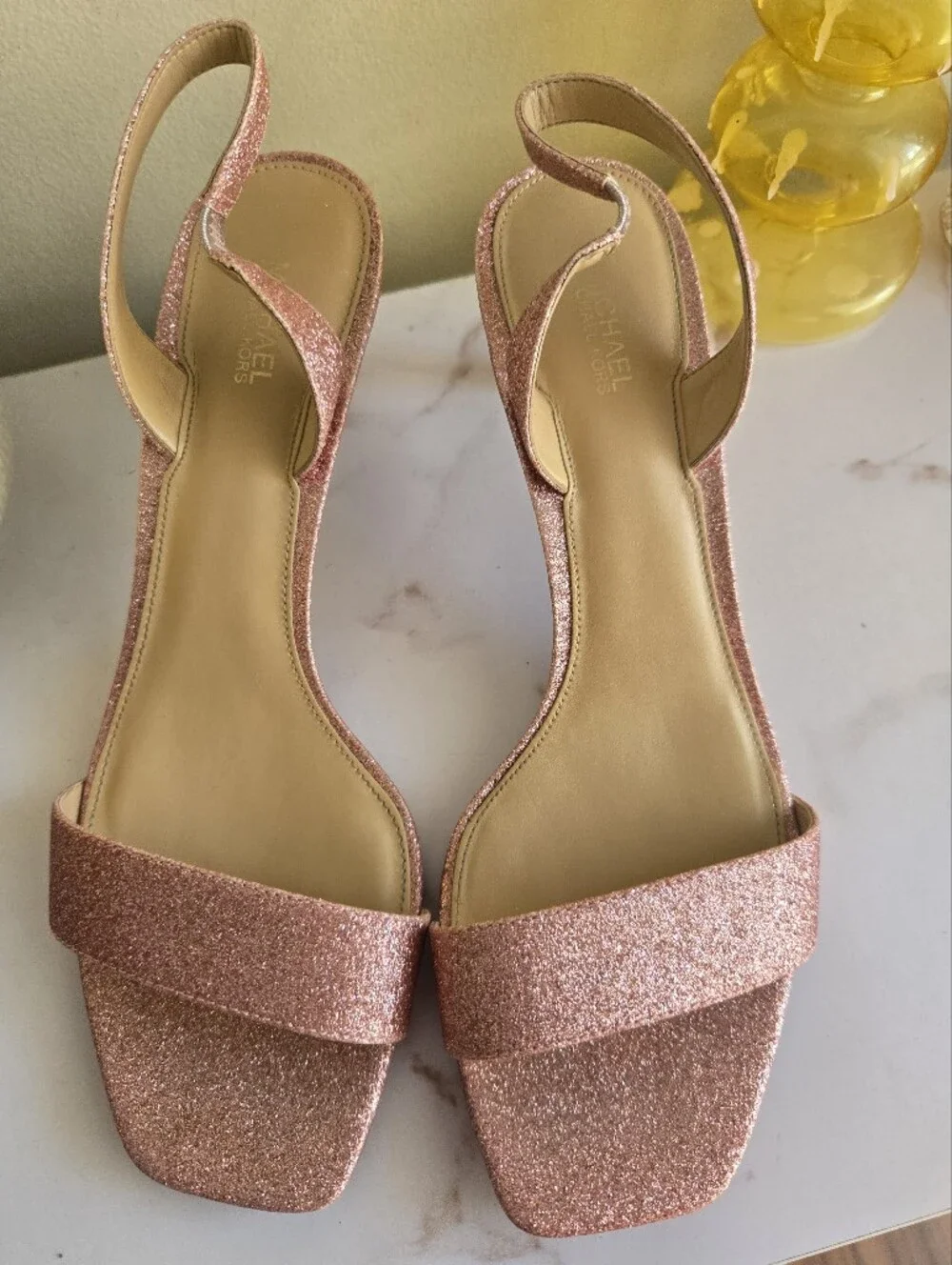 GUC Michael Kors Mila Slingback Sandals in Primrose Pixie Glitter Size 9.5